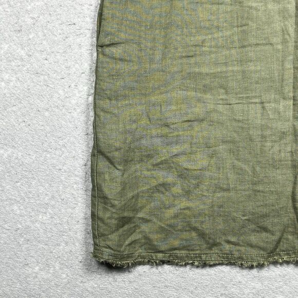 Tommy Bahama Linen Shift Dress Size Medium Green Ruffle Pockets Beach Sleeveless - Picture 5 of 14